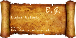 Budai Galamb névjegykártya
