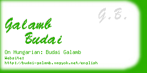 galamb budai business card